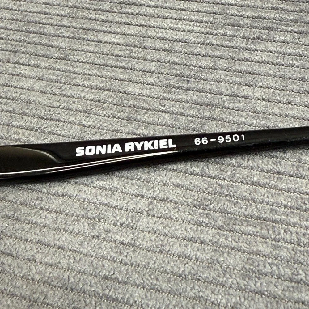 Sonia Rykiel Vintage Black Square Y2k Sunglasses 66-9501 Gold‎ Hardware